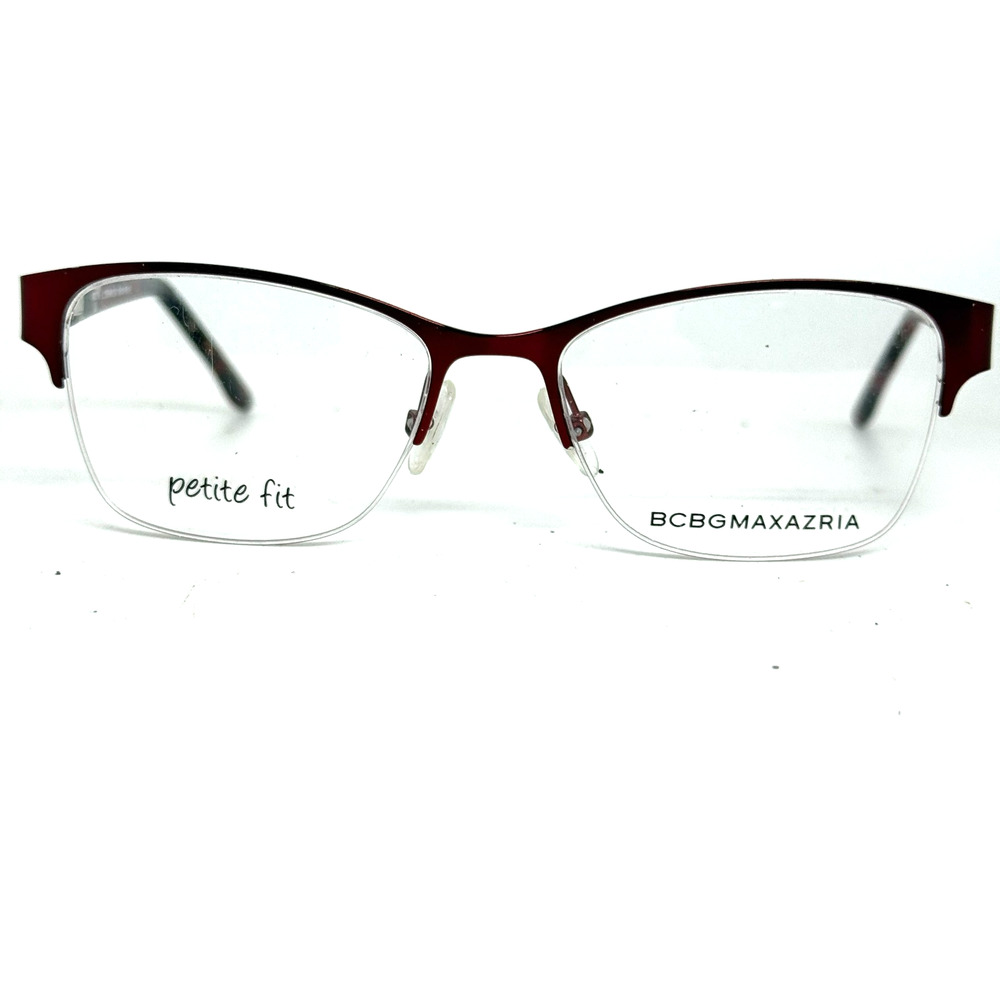 BCBG Maxazria Cat Eye Half‎ Frame Eyeglasses Irina Wine 49 16 125 H20723